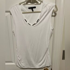White sleeveless top with hardware
